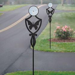 Pathways Crest Butterfly Reflective Driveway Marker Stakes Set of Two