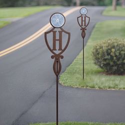 Pathways Crest Monogram Reflective Driveway Marker Stakes Set of Two