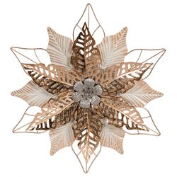 Elegant Poinsettia Wall Art Gold