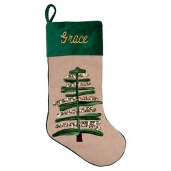Shimmering Tree Stocking Green