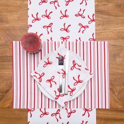 Holiday Bows Table Runner Red 14 x 72