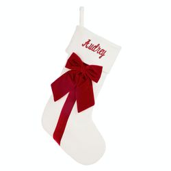 Holiday Bow Stocking White