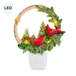 Woodland Noel Cardinals Nightlight Red