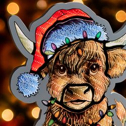 Highland Cow Infinity Light Multi Warm