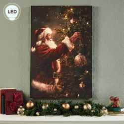 The Finishing Touch Lighted Santa Claus Canvas Wall Art Multi Warm