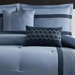 Hamden Comforter Bed Set Blue