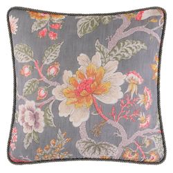 Mia Corded Pillow Gray 18 Square