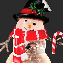 Snowman Swirl Nightlight Red