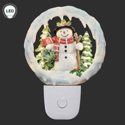 Snowman Winter Scene Nightlight White