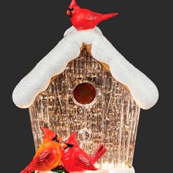 Cardinal Birdhouse Swirl Nightlight White