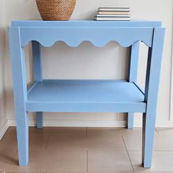Sienna Scallop Side Table Light Blue