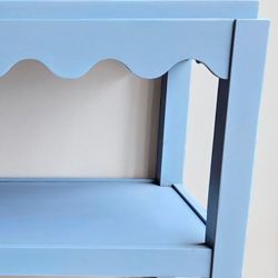 Sienna Scallop Side Table Light Blue