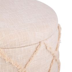 Eros Handwoven Storage Ottoman Ivory