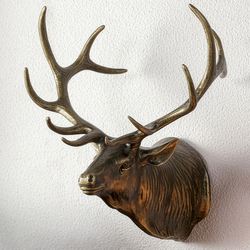 Noble Deer Wall Sculpture Bronze