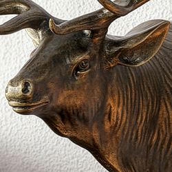 Noble Deer Wall Sculpture Bronze