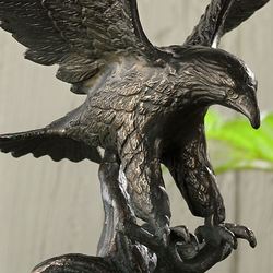 Perching Eagle Garden Sculpture Dark Bronze