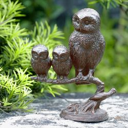 Owl Family Sculpture Bronze