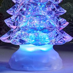 Glitter Swirling LED Tree Table Accent Clear