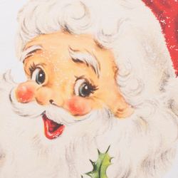Vintage Santa Claus Framed Wall Art Weathered White