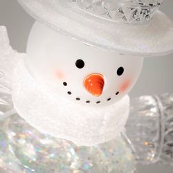 Swirl LED Snowman Glitter Globe Clear