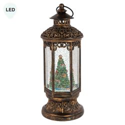 Christmas Tree Swirl LED Lantern Bronze