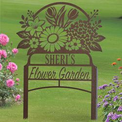 Flower Garden Personalized Yard Stake