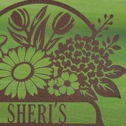 Flower Garden Personalized Yard Stake
