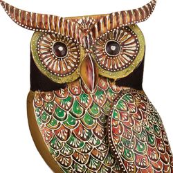 Luna Owl Sculpture Multi Earth