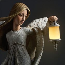 Gazing Angel Statue Multi Cool