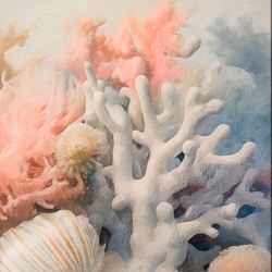 Soft Coral II Canvas Wall Art Multi Pastel