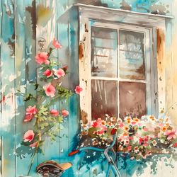 Simpler Times Canvas Wall Art Blue