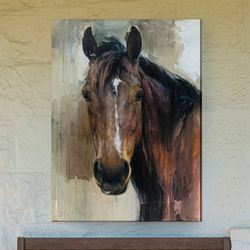 Handsome Horse Canvas Wall Art Brown