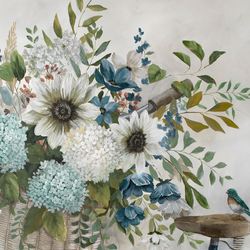 Brimming Basket Canvas Wall Art Blue