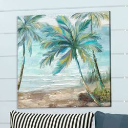 Coastal Palm II Canvas Wall Art Multi Cool