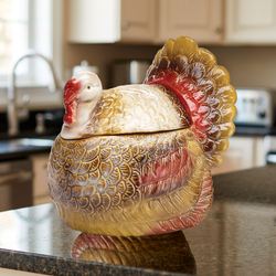 Turkey Cookie Jar Multi Warm