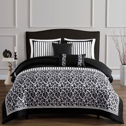 Jaguar Comforter Bed Set Black