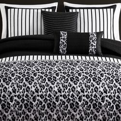 Jaguar Comforter Bed Set Black
