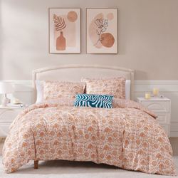 Clay Trees Comforter Bed Set Terra Cotta