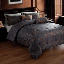 Bamboo Tree Comforter Bed Set Charcoal