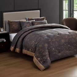 Flynn Comforter Bed Set Charcoal