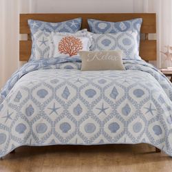 Laguna Mini Coverlet Set White/Blue