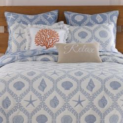 Laguna Mini Coverlet Set White/Blue