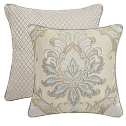 Rita Reversible Damask Pillow Champagne 20 Square