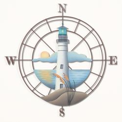 Lighthouse Compass Wall Art Multi Earth