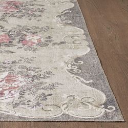 Encompassed Bouquet Rectangle Rug Olive