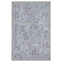 Bountiful Blooms Rectangle Rug Light Blue