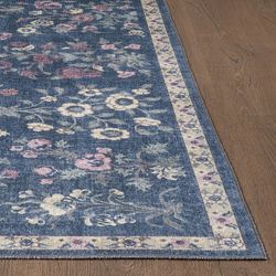 Bountiful Blooms Rectangle Rug Navy