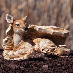 Fawn Garden Statue Brown