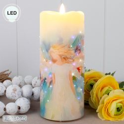 Amazing Grace Angel LED Candle Ivory