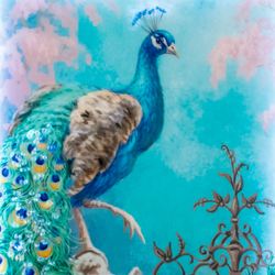 Jewel of the Garden Lighted Framed Peacock Wall Art Multi Jewel
